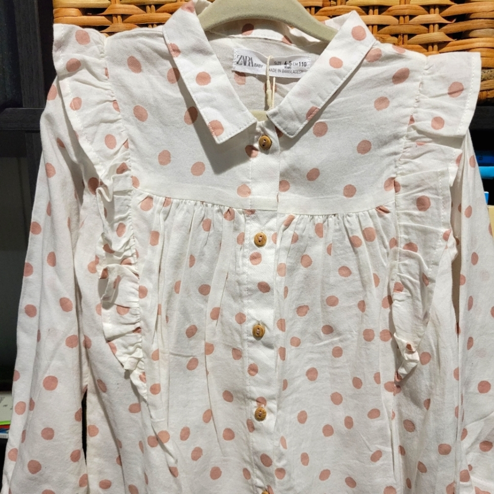 NWT Zara Toddler Polka dot long sleeve Blouse
